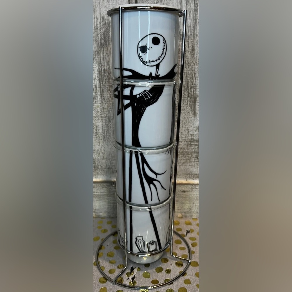 Nightmare Before Christmas Jack Skellington & Sally Halloween Stackable Mugs